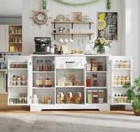Buffet de 45 pouces avec tiroirs et portes, meuble autoportant pour bar à café, armoire de rangement pour cuisine, salle de bain, salon