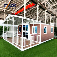 ZYBOX Maison Modulaire Préfabriquée de Luxe Sur Mesure 20ft 40ft, Annexe Extensible en Conteneur avec Toit en Pente et Porche – Marché USA, AU, Canada