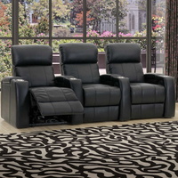 Luxe Home Cinéma Chaise Inclinable Électrique Style Moderne Siège En Cuir Véritable Théâtre Canapé Inclinable