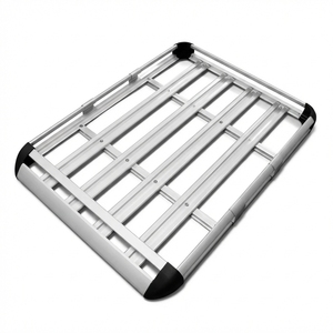 Panier de toit de <span class=keywords><strong>voiture</strong></span> en <span class=keywords><strong>aluminium</strong></span> aérodynamique, <span class=keywords><strong>porte</strong></span>-bagages universel, plateforme de transport de bagages pour SUV 4x4, voyage tout-terrain - Product Image 1