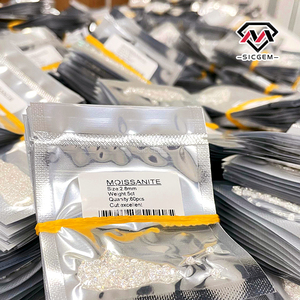 Moissanite SICGEM taille brillant rond, de 0,7 mm à 2,9 mm, couleur D, clarté VVS1, pour bijoux chaîne cubaine - Product Image 6