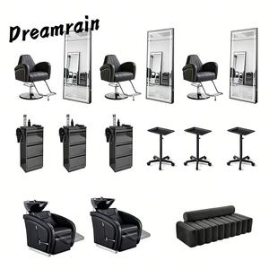 Luxury Modern Hair Salon Furniture Set with Shampoo Chair and Barber Chair <b>Mirror</b> Salon Tool Cart Waiting Sofa for Barbershop - Product Image 1