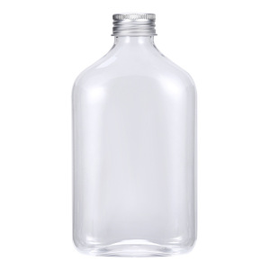 Transparent Pet Plastic Bottle 350ml Square Shape Screw Cap Beverage Packaging - Product Image 1