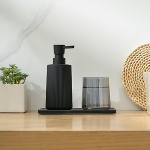 מט שחור 250 מ "ל סבון יד מנפק מודרני משק פלסטיק צלחת סבון עם משאבה עבור חדר אמבטיה - Product Image 4