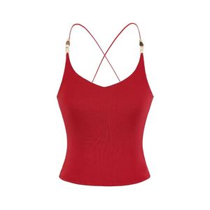 Nuevo Top Corto Ligero con Cuentas y Espalda Cruzada - Bralette de Encaje Elástico en Cuatro Direcciones con Ajuste Delgado y Cintura Ceñida - Product Image 2