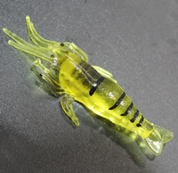 TOPIND Appât de pêche artificiel de haute qualité, crevette d'eau douce de 4 cm, réaliste, en PVC souple, simulation de crevette, appât lumineux, eau salée