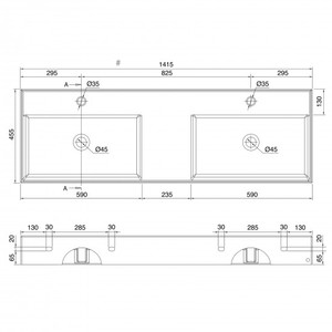Scarabeo <span class=keywords><strong>teorema</strong></span> 2.0 141 chậu rửa sản phẩm thanh lịch trong lưu vực thể loại - Product Image 3