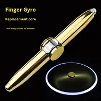 Stylo Gyro Lumineux Créatif en Métal, Fidget Spinner et Stylo à Bille Multifonctionnel, Soulagement de l'Ennuie, Stylo Logo Rotatif Lumineux