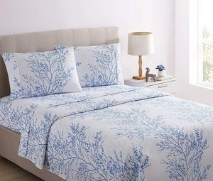 Ensemble de 4 draps en microfibre imprimés ultra-doux Beaux motifs tirés de la nature Draps de <span class=keywords><strong>lit</strong></span> confortables toutes saisons - Product Image 6