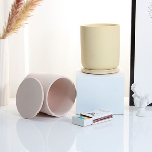 <span class=keywords><strong>Bougie</strong></span> parfumée YOYOLO avec logo personnalisé, durable, marron, motif grain de bois, dans un pot en céramique et béton - Product Image 5