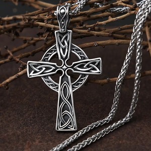 yunnique Celtic <b>Cross</b> Pendant Tibetan Silver Men's Necklace Gift Fashion Sweater <b>Chain</b> - Product Image 3