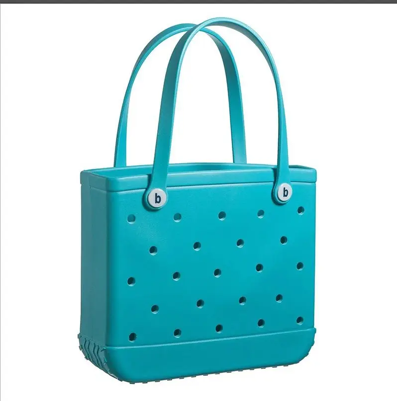 Kızlar çocuklar için 2024 Mini Bogg silikon çanta plaj çantası Eva Bitty Bagbeach renkli Bogg çanta