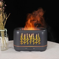 Diffuseur d'arôme et de flamme en 3D, humidificateur d'air, Grain de bois, avec télécommande, USB, 200ML, offre spéciale