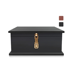 Antique Style Treasure Chest Wood Storage Box with Lid Decorative box for Home or Office-Brown