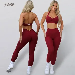 Produttori di abbigliamento Yoga Set Yoga personalizzato Yoga donne senza soluzione di continuità Yoga Set 2 due pezzi da palestra Set Activewear per le donne