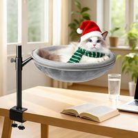 360 ° Support de bureau pivotant pour chat, lit de bureau pour chat, hauteur réglable, perchoir pour la maison et le bureau