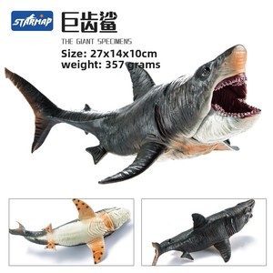 Tiburón Tigre grande transfronterizo <span class=keywords><strong>Megalodon</strong></span> MODELO DE Animal marino simulado juguete de adorno de plástico suave para temática congelada submarina - Product Image 5