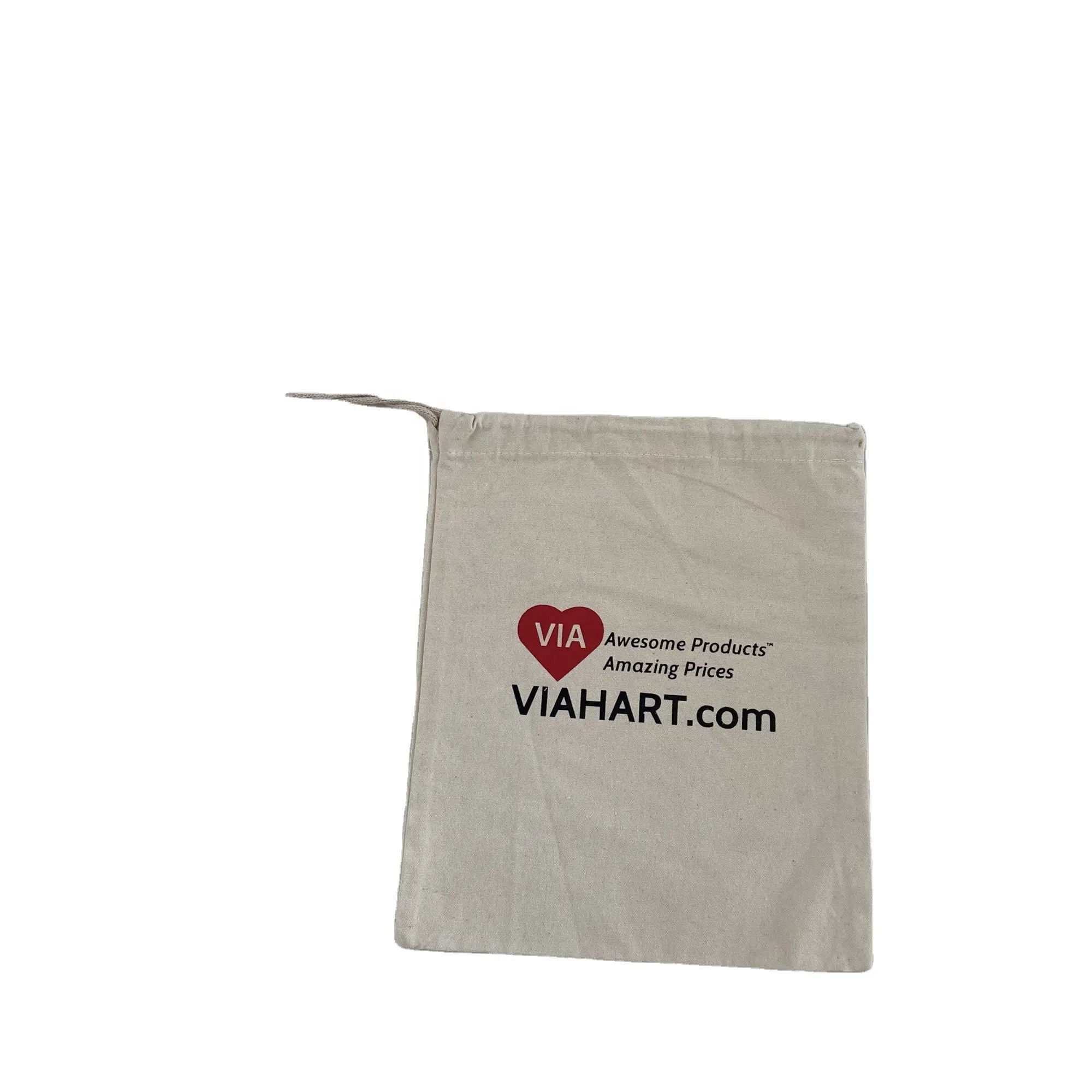 Personalized eco-friendly heavy duty canvas gift bag drawstring cotton bag