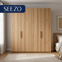 Armoire de chambre principale pour hôtel, avec miroir et porte coulissante, couleur bois foncé, style moderne et simple, étagère amovible