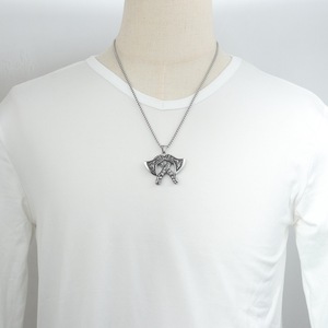 Collar yunnique de estilo vikingo nórdico con colgante de doble hacha, color dorado, aleación de zinc, joyería hip hop para hombre, regalo - Product Image 3