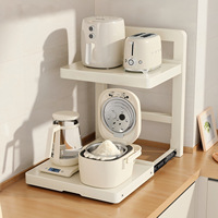 Étagère de rangement multifonctionnelle en acier au carbone pour micro-ondes, cuiseur à riz, four, organisateur de cuisine, étagère de comptoir