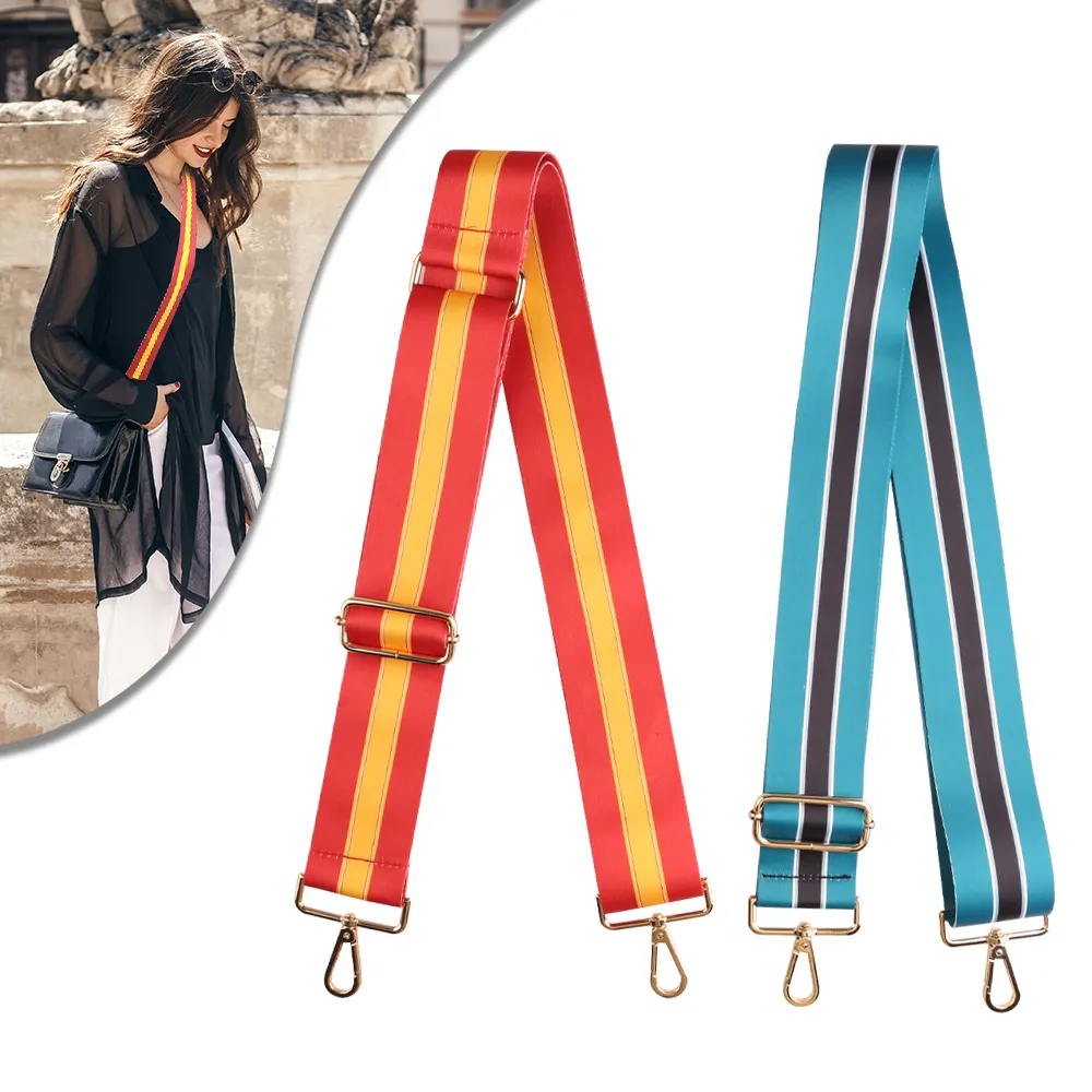 Individueller Crossbody Polyester-Nylon-Schultertaschenband bedrucktes Logo gewebt verstellbar für Damengriff Handtasche Leinwand Taschenbänder