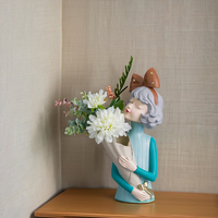 Nordique bureau maison accessoires décoration cadeaux d'affaires séché fleur Vase fleur Arrangements Vase résine artisanat dame Sculpture