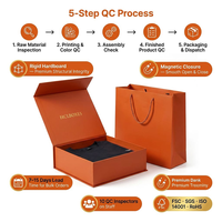 Ensemble de boîtes et sacs en papier haut de gamme, design orange, pliables magnétiquement, pour vêtements personnalisés, pour cadeau