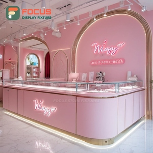 Modern Jewelry Retail Fixtures Polished Surface Brand Store Glass Showcase - Product Image 4