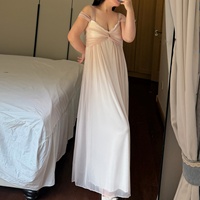 Chemise de nuit longue et ample en dentelle à bretelles, style français séduisant, pour femmes rondes, collection été 200300 lb