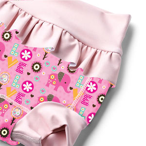 Couche de bain réutilisable pour enfants de haute qualité avec imprimé d'éléphant rose, couche de bain pour bébé, couche de bain pour nourrissons, bébés filles, pantalon de bain en néoprène - Product Image 3
