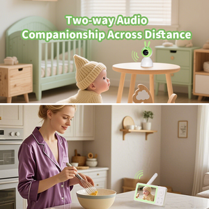 Monitor para Bebés de 2MP con Pantalla de 4.3 Pulgadas, Comunicación Bidireccional, Visión Nocturna, Detección de Ruido, Recordatorio de Alimentación, 14 Canciones de Cuna, Luz Nocturna RGB - Product Image 5