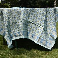 Nouvelle Offre : Nappe en Lin Tissée et Imprimée à la Main, Motif Floral Personnalisable, 60x90 Pouces, Design Moderne, Vente en Gros