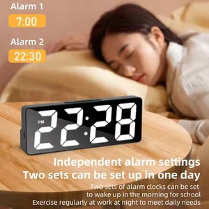 <span class=keywords><strong>Reloj</strong></span> <span class=keywords><strong>despertador</strong></span> de escritorio de cuarzo para niños, espejo Digital multifuncional inteligente <span class=keywords><strong>con</strong></span> luz de escritorio LED, diodo colorido para habitación escolar - Product Image 4