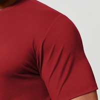 Kaos Olahraga Pria Lengan Pendek Custom Logo, Model Muscle Fit Sporty untuk Lari dan Gym, Motif Polos