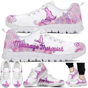Terapeuta de masaje personalizado Rosa Paisley <span class=keywords><strong>zapatillas</strong></span> patrón Hawaiano malla transpirable zapatos para caminar antideslizante logotipo personalizado bajo MOQ - Product Image 2