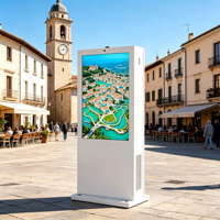 Pantalla Táctil de 65 Pulgadas, 3000nit, Alto Brillo, Legible Bajo la Luz Solar, Tótem de Señalización Digital LCD para Exteriores, para Estaciones de Autobús y Hoteles