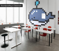 Bébé baleine Pixel Art mural décoration de la maison polyester feutre acoustique panneaux muraux décoratifs carreaux panneau pin pour la maison bureau décor mural