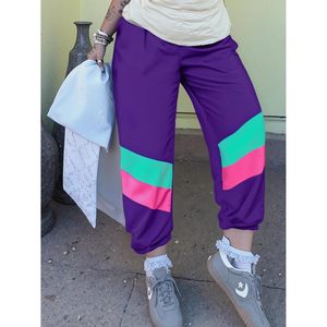 FOXA Pantalon de jogging réversible pour femme, style années 80, néon, avec poches, décontracté, pour l'entraînement, en Spandex et Polyester, respirant, style Disco - Product Image 2