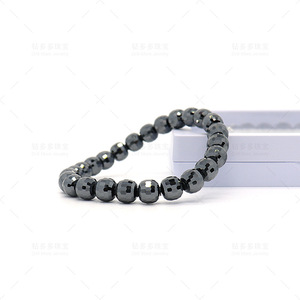 Moissanite Black Round Bead <b>Bracelet</b> 8mm 21 Beads Religious Ceremony Jewelry - Product Image 2
