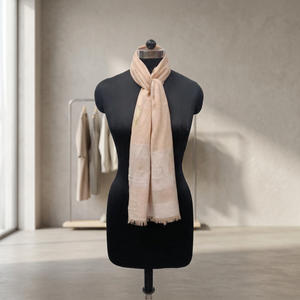 Écharpe longue en cachemire pour femme, motif à carreaux, légère, beige, à porter tous les jours, toutes saisons - Product Image 2