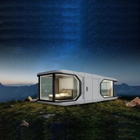 Casa Contenedor Prefabricada de Acero, Cápsula Espacial con Cocina, Sala de Estar y Dormitorio - Casa Móvil de Lujo en Venta