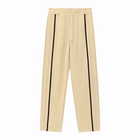 ANSZKTN Celana Jogger Trendy Musim Semi Gugur, Celana Panjang Kasual Pria Model Lurus Berkancing Bahan Poliester