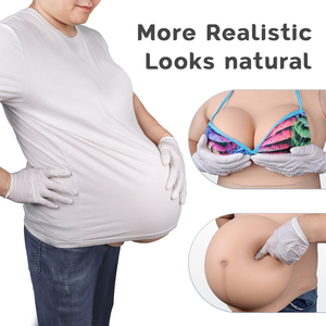 Artificial Big <strong>Fake</strong> Female Boobs With Twins 8 to 10 Month <strong>Fake</strong> Pregnant Belly Silicone Combo Set for Cosplay <strong>Clothing</strong> - Product Image 4