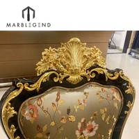 Meubles de villa de luxe, chaises de salle à manger de style royal classique, ensemble de table en bois massif 8 places