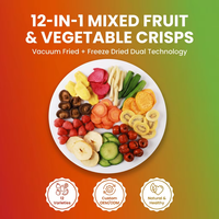 Vente en gros de chips de fruits et légumes frits sucrés HALAL, collations nutritives mélangées, sacs de 1 kg
