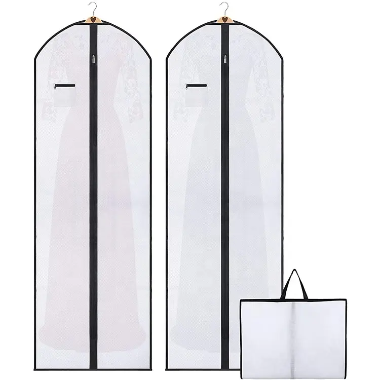 Foldable Bridal Dust Long Dress Cover Wedding Gown Garment Bag Hanging Dust Proof Non Woven Suit Cover Bag