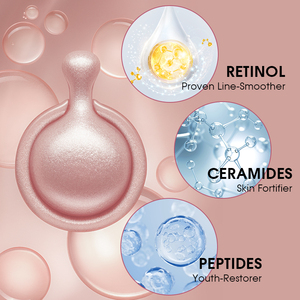 Cápsulas de soro brilhante, 60 peças, hidratante, reparação e retinol, cápsulas de ceramida, linha, sérum noturno - Product Image 3