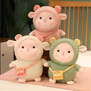 Wholesale Comfortable Stuffed Plush Animal Rainbow Sheep Toy Soft Stuffed Lamb Doll Soft Fluffy Cushion Super Kawaii Gift