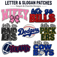 Patchs brodés personnalisés en sequins et chenille, grands logos sportifs universitaires, appliqués thermocollants pour vestes et sweats à capuche